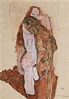 Egon Schiele Woman and Man Alternately Husband and Wife painting